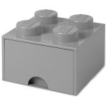 Room Copenhagen Lego® Låda 4 Knoppar - Småförvaring barn Polypropen Medium Stone Grey