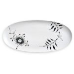 Royal Copenhagen Black Fluted Mega Fat 37 Cm - Uppläggningsfat Porslin Vit