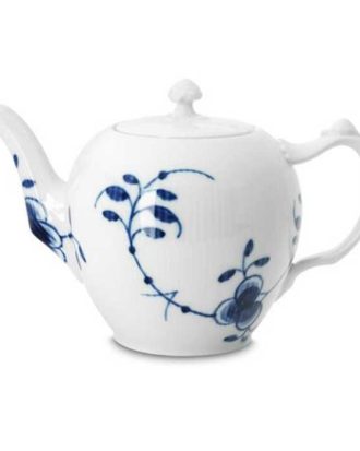 Royal Copenhagen Blue Fluted Mega Tekanna 1 L - Tebryggare & Tekannor Porslin Vit