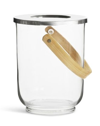 Sagaform Nature Ljuslykta Med Handtag Glas - Ljuslyktor Ek Trä