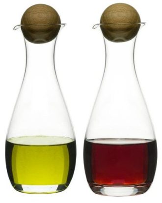 Sagaform Oval Oak Olja/vinägerflaska Med kork 2-pack - Olja-, Vinäger- & Dressingflaskor Ek Klar