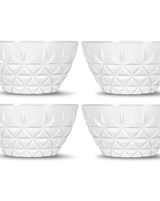 Sagaform Picknick Skål Akryl 4-pack - Serveringsskålar Akrylplast Vit