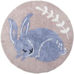 Sebra Bluebell The Bunny smatta Vävd Ø120 Cm - Barnmattor Bomull Ljusrosa