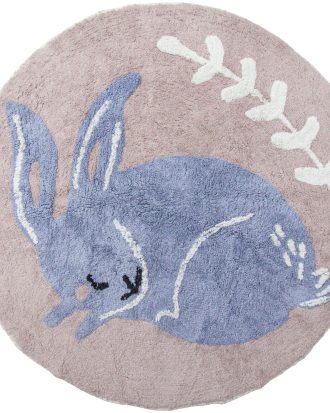 Sebra Bluebell The Bunny smatta Vävd Ø120 Cm - Barnmattor Bomull Ljusrosa