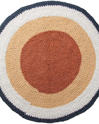 Sebra smatta Virkad Ø120 Cm Golden Hour Yellow - Barnmattor Bomull Gul