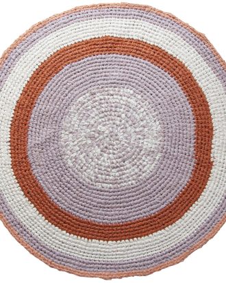 Sebra smatta Virkad Ø120 Cm Morning Cloud Pink - Barnmattor Bomull Rosa