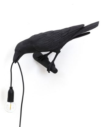 Seletti Bird Lamp Looking Left - Vägglampor Harts Svart