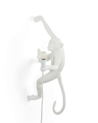 Seletti Monkey Lamp Hanging Höger Version - Vägglampor Harts Vit
