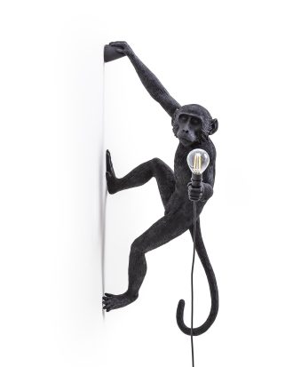Seletti Monkey Lamp Outdoor Hanging Höger Version - Fasadlampor Harts Svart