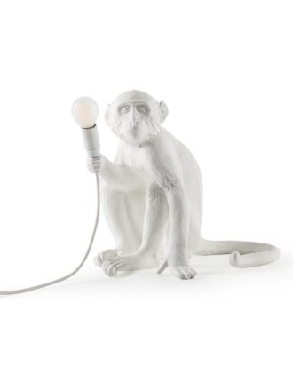 Seletti Monkey Lamp Sitting - Bordslampor Harts Vit