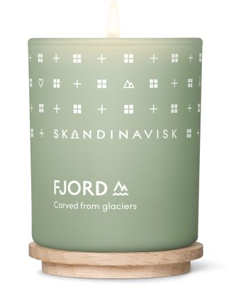Skandinavisk Fjord Scented Candle With Lid Doftljus S - Doftljus Bok Ljusgrön