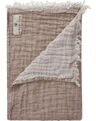 Spirit Of The Nomad Linen Pläd 130x170 Cm / Ash Brown - Plädar & Filtar Linne Off-White