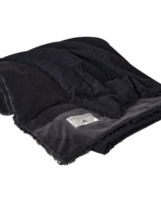 Spirit Of The Nomad Överkast Sammet / Linne 180x260 Cm - Överkast Bomull Lava Grey