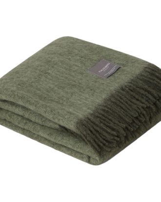 Stackelbergs Mohair Pläd 130x170 Cm Moss - Plädar & Filtar Ull Mossgrön