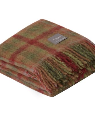 Stackelbergs Mohair Filt Rad Frans 130x170 Cm / Fired Earth Rutig - Plädar & Filtar Ull Moss