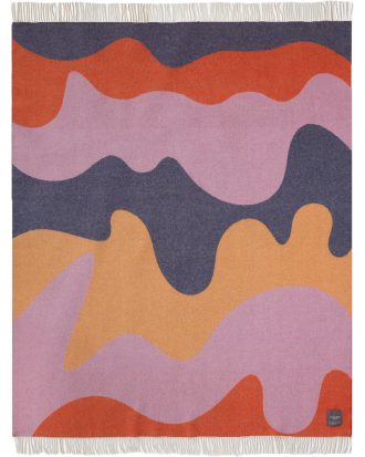 Stackelbergs Wool Wave Filt 140x180 Cm Korall / Ochra / / Lila - Plädar & Filtar Polyamid Blå