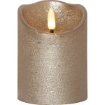 Star Trading Flamme Rustic Led Blockljus 10 Cm - LED-ljus Vax Guld