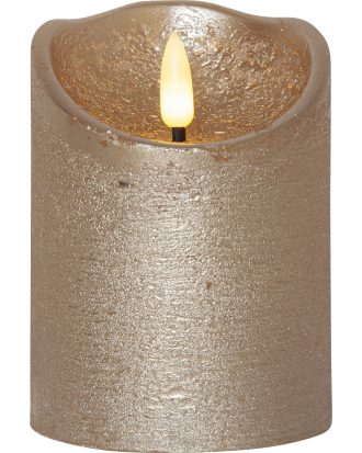 Star Trading Flamme Rustic Led Blockljus 10 Cm - LED-ljus Vax Guld