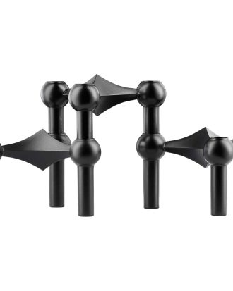 Stoff Nagel Nagel Ljusstake 3 Delar - Ljusstakar Lackerad Metall Mattsvart