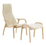 Swedese Lamino Set Fåtölj + Pall Fårskinn/ - Fåtöljer Bok Moonlight