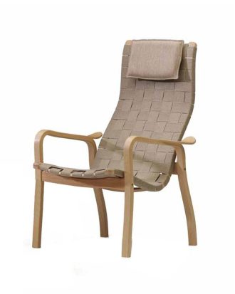 Swedese Primo Fåtölj Hög Rygg Lackad /sadelgjord - Fåtöljer Bok Natur