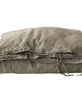 Tell Me More Påslakan 240x220 Cm Oliv - Påslakan Linne Olivgrön