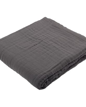 The Organic Company 6-layer Soft Filt - Plädar & Filtar Ekologisk Bomull Mörkgrå