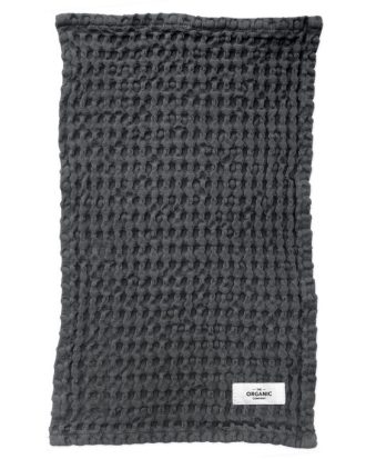 The Organic Company Big Waffle Tvättlapp - Handdukar & Badlakan Ekologisk Bomull Mörkgrå
