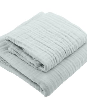 The Organic Company Fine Gåvoset 2-pack - Handdukar & Badlakan Ekologisk Bomull Sky