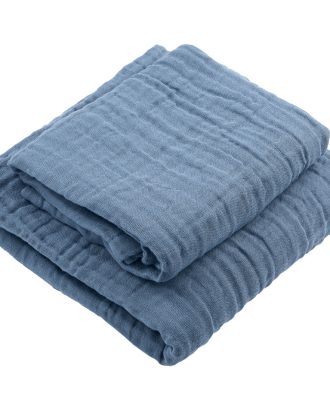 The Organic Company Fine Gåvoset 2-pack - Handdukar & Badlakan Ekologisk Bomull Gråblå