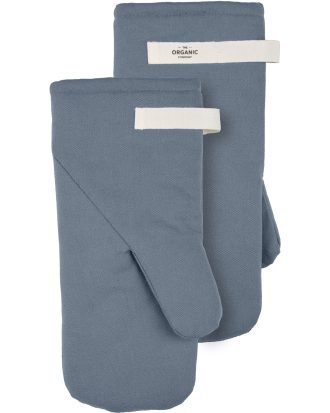The Organic Company Oven Mitts Medium 100 Black Grytvante Medium 2-pack - Grytlappar & Grytvantar Ekologisk Bomull Gråblå