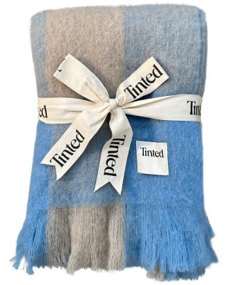 Tinted Objects Ahlblom filt 130x170 Cm /beige - Plädar & Filtar Ull Blå