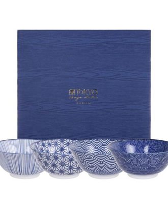 Tokyo Design Nippon Blue Skålar 4 Delar 50 Cl - Serveringsskålar Porslin Blå