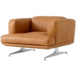 &Tradition Inland Av21 Fåtölj Noble / Polerad Aluminium - Fåtöljer Läder Konjak