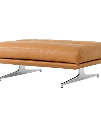 &Tradition Inland Av32 Fotpall Noble / Polerad Aluminium - Fotpallar Läder Konjak