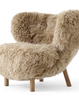 &Tradition Lilla Petra Loungestol Vb1 Vitoljad Ek / - Fåtöljer Trä Sheepskin Honey