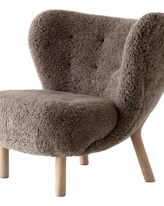 &Tradition Little Petra Loungestol Vb1 Vitoljad Ek / Fårskinn - Fåtöljer Trä Sahara