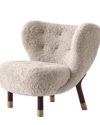 &Tradition Little Petra Vb1 Loungestol Oljad Valnöt/mässing Fårskinn Moonlight - Fåtöljer Trä Sheepskin Moonlight