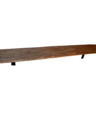 Trähylla med konsoller i återvunnet trä 100 cm