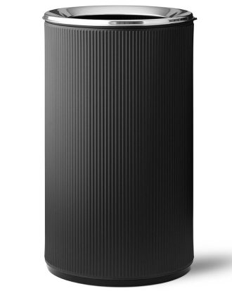 Vipp 19 Open Top Sopkorg 60 L / Polerat Stål - Papperskorgar & Pedalhinkar Rostfritt Stål Svart