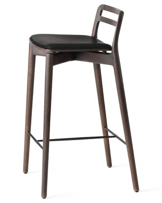 Vipp 484 Cabin Counter Stol Mörk Ek / Läder - Barstolar Svart