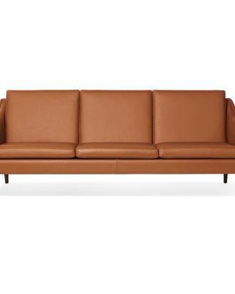 Warm Nordic Mr. Olsen 3-sitssoffa / Rökt Ek - 3-sitssoffor Läder Konjak