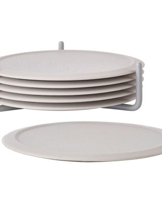 Zone Denmark Singles Glasunderlägg Med Hållare - Bordstabletter & Glasunderlägg Silikon Varmgrå